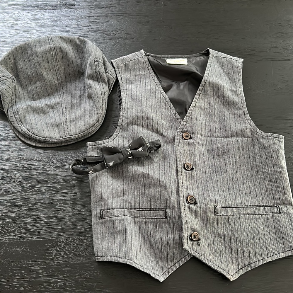 Boys 3pc Vest and matching beret hat
